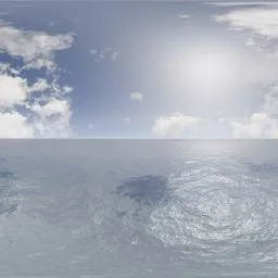 Calm ocean horizon cloudy sky