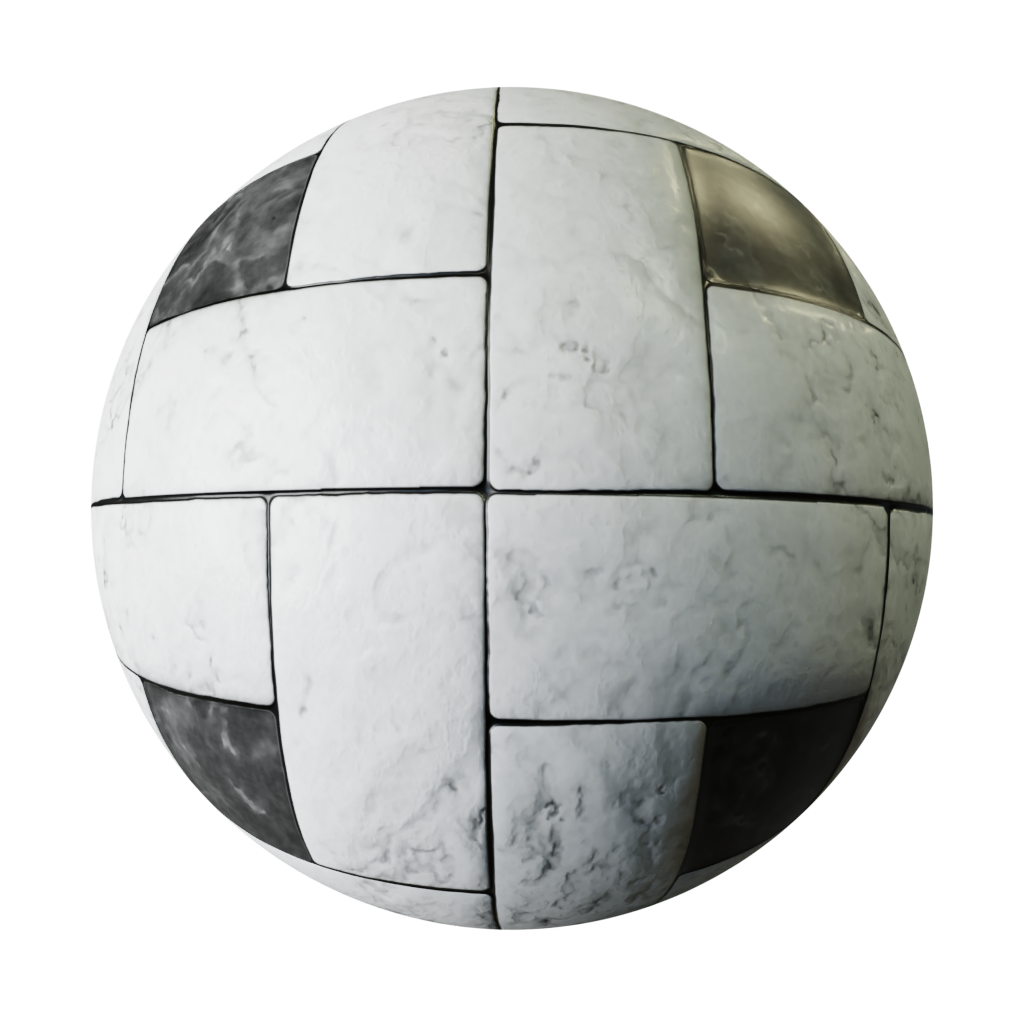 Square tiles with a pattern FREE 3D tiles materials BlenderKit