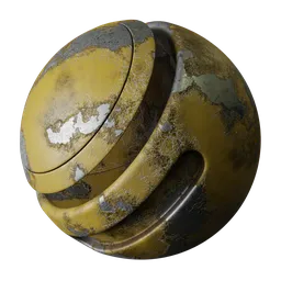 Damaged Painted Yellow Metal