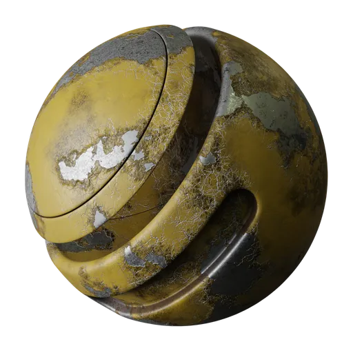 Damaged Painted Yellow Metal