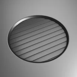 Detailed 3D circular vent model for Blender, showcasing industrial design with realistic shading and textures.