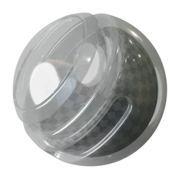 High-quality PBR 3D rendering of a clear plastic material with realistic reflections for Blender modeling.