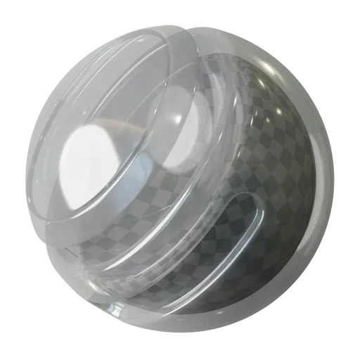 High-quality PBR 3D rendering of a clear plastic material with realistic reflections for Blender modeling.