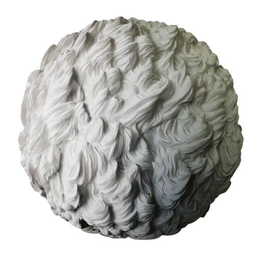 Realistic whipped cream PBR texture for 3D rendering in Blender, ideal for dessert and baking scenes.