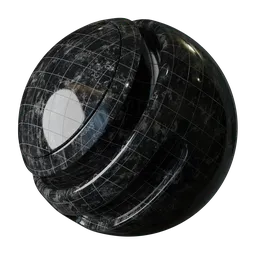 High-quality black marble PBR texture for 3D artists and Blender material creation.