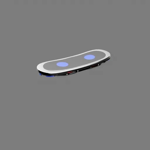 3D Blender hoverboard model showcasing magnetic design, sleek styling, and futuristic electric vehicle concept.