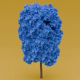 Blue flowered-dark purple leaved tree