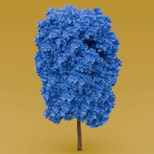 Blue flowered-dark purple leaved tree