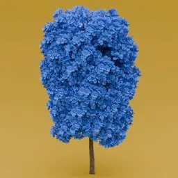 Blue flowered-dark purple leaved tree