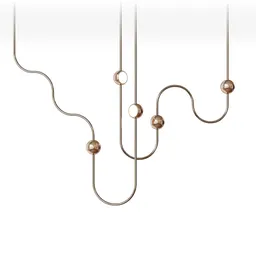 Elegant 3D model of a contemporary LED ceiling chandelier with hand-rolled frames and concealed joints.