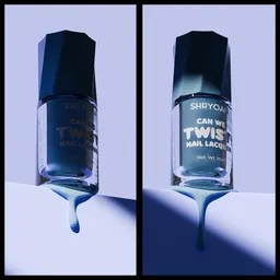 Nail enamel liquid dripping shot