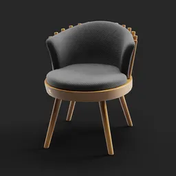 "Discover the trendy Fane Armchair 3D model for your furniture collection in Blender 3D. This Swedish design features a wooden frame with a grey seat and elegant up to the elbow. The macaron and parquet-inspired texture adds a modern touch to this 3D render."