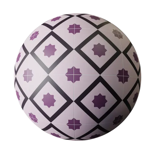 High-quality PBR Decorative Tiling material for Blender 3D with detailed ceramic textures suitable for floor surfaces.