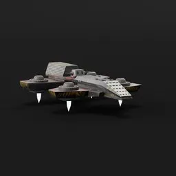 Detailed 3D Blender model of futuristic air vessel with intricate design and textured surfaces.