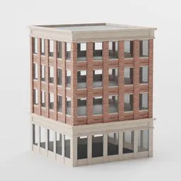 Detailed low-poly Victorian building 3D model for Blender, ideal for urban scene rendering.