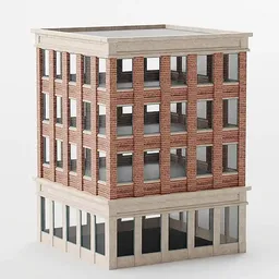 Detailed low-poly Victorian building 3D model for Blender, ideal for urban scene rendering.