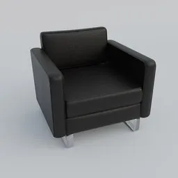 "Black Leather Armchair - 3D model for Blender 3D. Complete detailed body, cubic microdetails and Redshift renderer used. Perfect for furniture and advertising visualizations. "