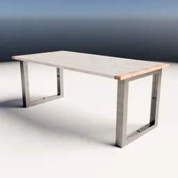 Wooden / Marble Table With Metal Stands