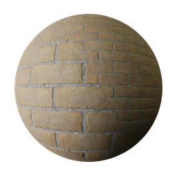 High-resolution PBR material preview of terracotta brick texture for 3D modeling in Blender and other software.