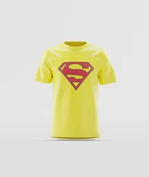 Vibrant Yellow Superman Shield Shirt
