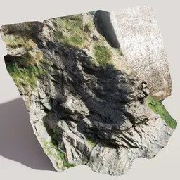 Realistic slate rock 3D model with detailed textures, ideal for virtual landscapes and Blender 3D projects.