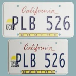 UCLA Licence plate PL