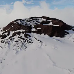 High-detail snowy mountain 3D model created in Blender for virtual landscapes.