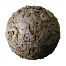 Highly detailed 2K PBR Old Rock Wall texture for 3D modeling in Blender, with realistic crumbling and aged surfaces for ruin scenes.