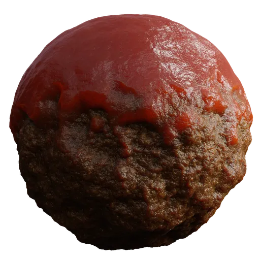 Realistic Blender 3D PBR material texture for 3D modeling in food simulations and renderings.