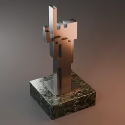 Abstract Geometric Metal Sculpture