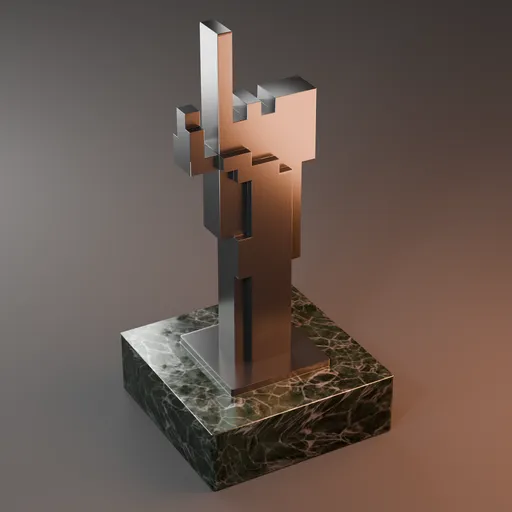 Abstract Geometric Metal Sculpture