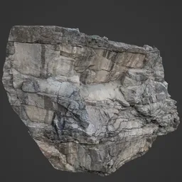 Detailed texture of a 3D scanned low poly rock cliff model for Blender and 3D environments.