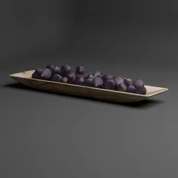 Wooden Bowl with Fresh Figs