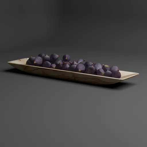 Wooden Bowl with Fresh Figs