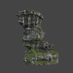 Green Moss Rock Formation