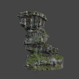 Green Moss Rock Formation