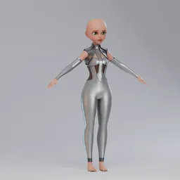 Stylized Cyberpunk Female Character