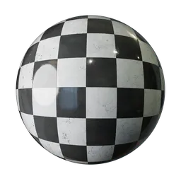 Realistic procedural checker marble