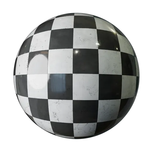 Realistic procedural checker marble