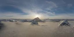 Aerial Mountain Landscape Sunset
