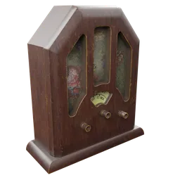 Highly detailed vintage wooden 3D radio model with realistic textures, created in Blender.