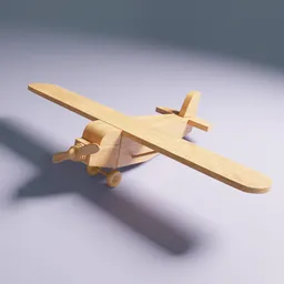 Wooden Piper Club airplane 3D model for Blender, detailed miniature craft showcasing aviation art.