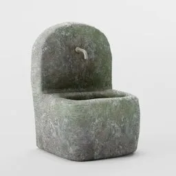 Highly detailed Blender 3D model of an aged stone trough with realistic textures, suitable for historical renderings.