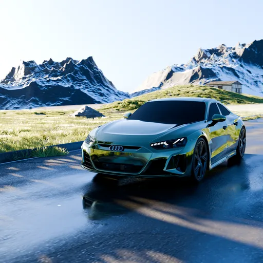 Super car on Countryside Highway