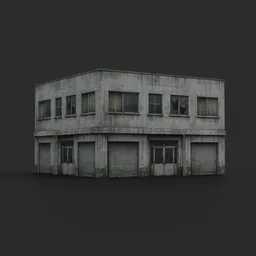 Old Concrete Building | Lowpoly