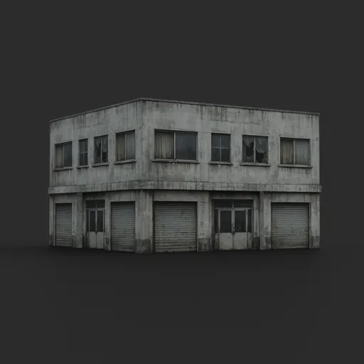 Old Concrete Building | Lowpoly