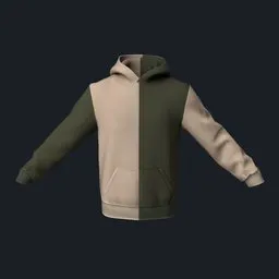 Two-Tone Split Color Block Hoodie