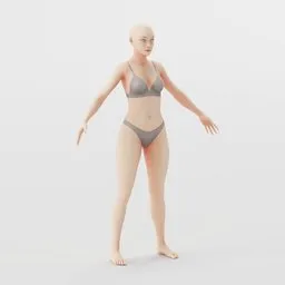 Stylized Female Base Mesh Rigged