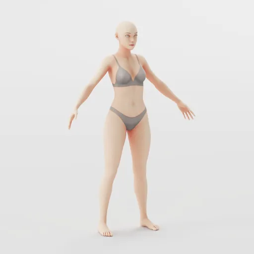 Stylized Female Base Mesh Rigged