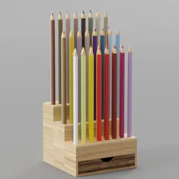 Colored Pencil Set With Holder